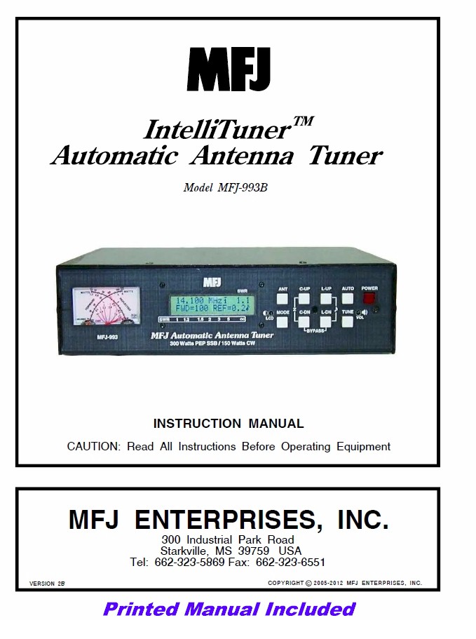 MFJ-993B 1.8-30MHz automatique d'antenne Tuner 150/300 Watts, 20,000